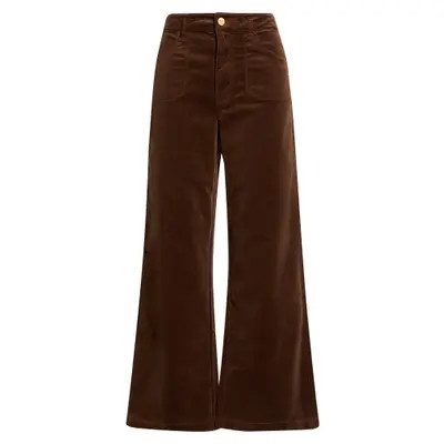 PAIGE Anessa Corduroy High Waist Ankle Wide Leg Jeans in Hickory at Nordstrom, Size 29 | Nordstrom