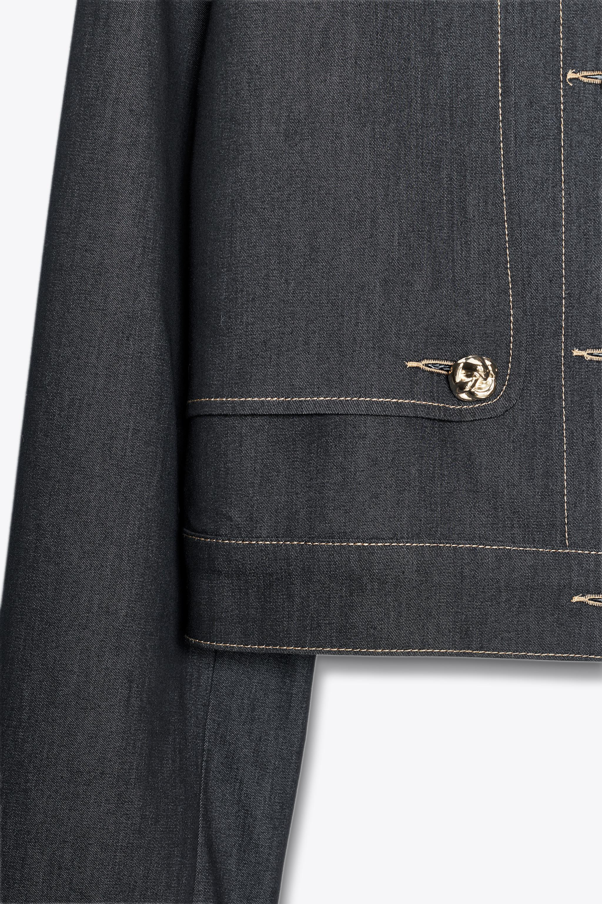 CONTRAST STITCHING SHORT JACKET | Zara US