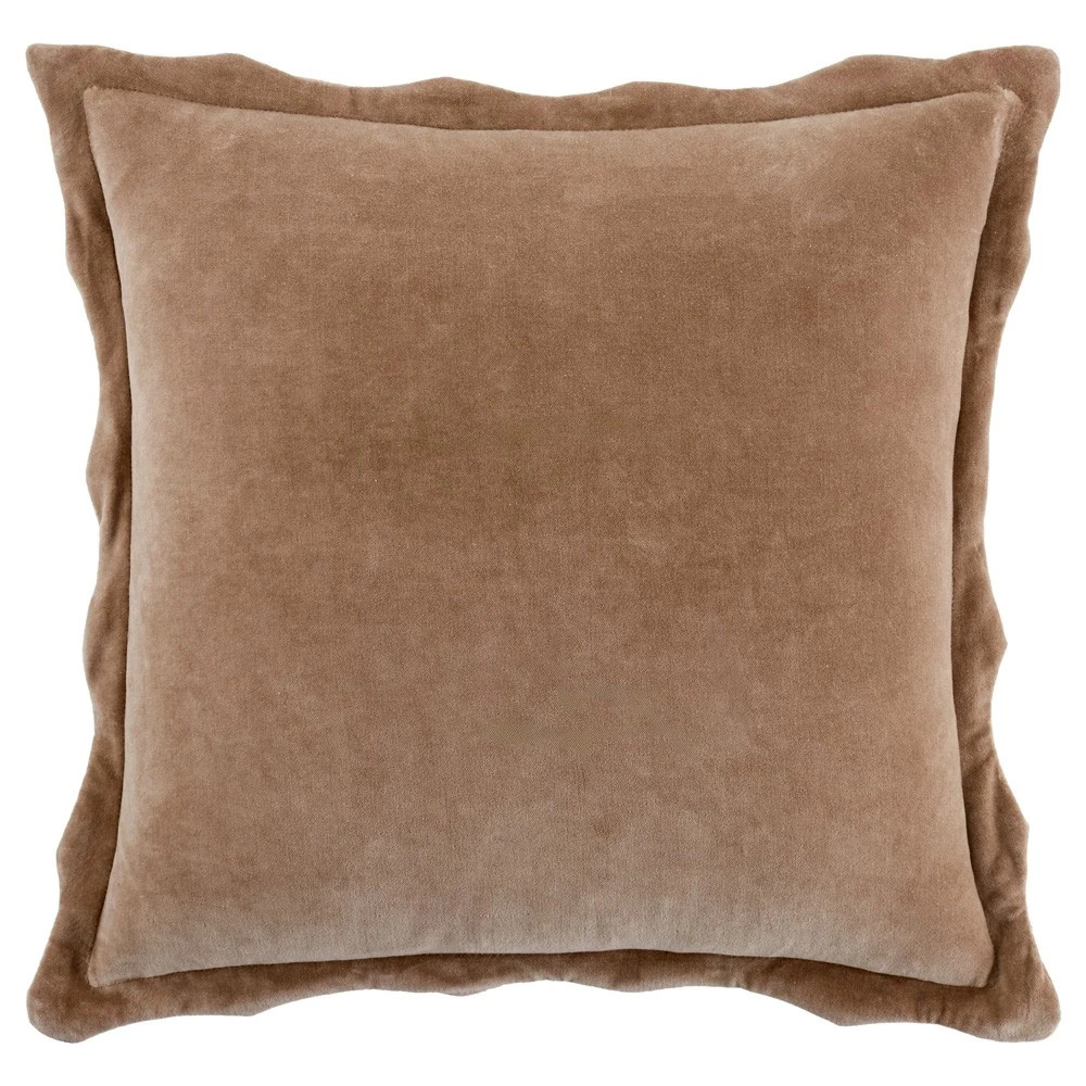 Stella French Country Brown Cotton Scallop Throw Pillow - 20x20 | Kathy Kuo Home