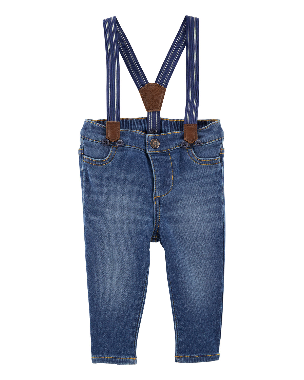 Baby Knit Denim Suspender Pants - OshKosh | Carter's | Carter's Inc