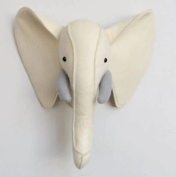 Elephant head taxidermy / elephant animal head / elephant wall decor / elephant baby room / safar... | Etsy (US)