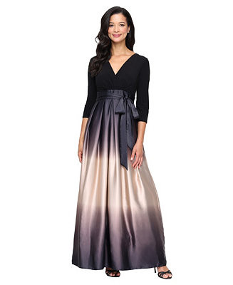 Petite V-Neck Ball Gown | Macy's