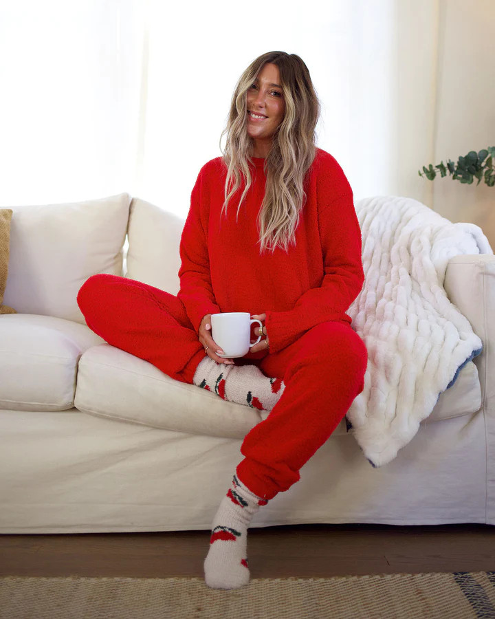 Red Fuzzy Sweater PJ Set | Splendid