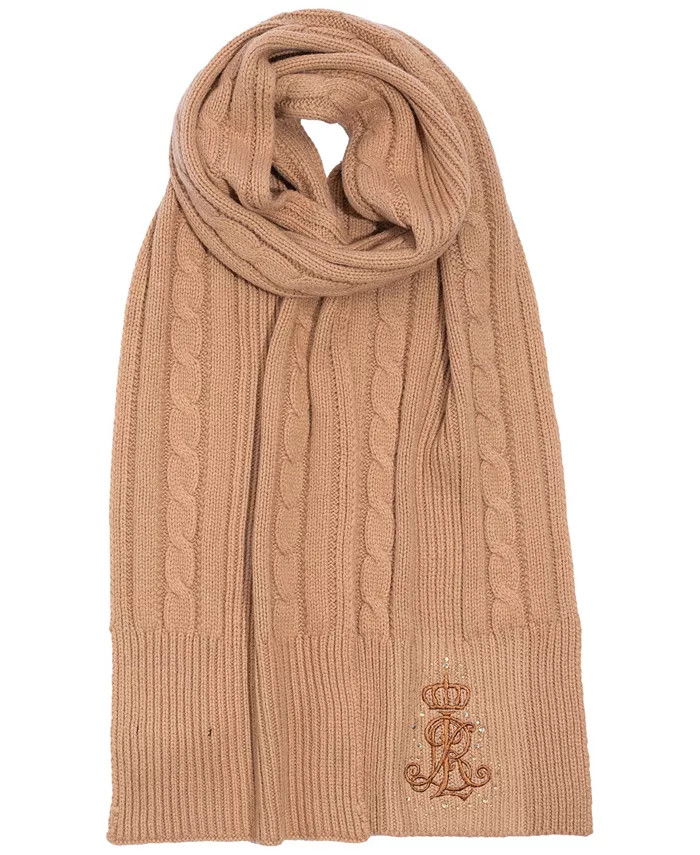 Lauren Ralph Lauren
          
        
  
      
          Women's Logo and Stone Cable Scarf | Macys (US)
