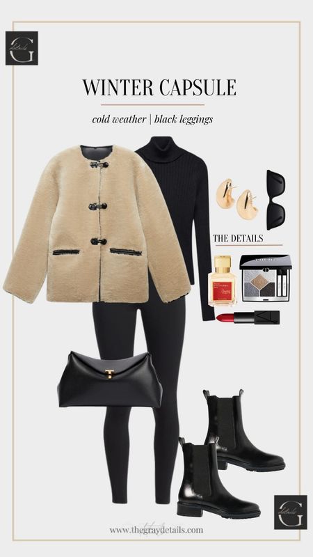 Mango toggle coat. Black leggings, winter capsule

#LTKstyletip #LTKshoecrush #LTKover40