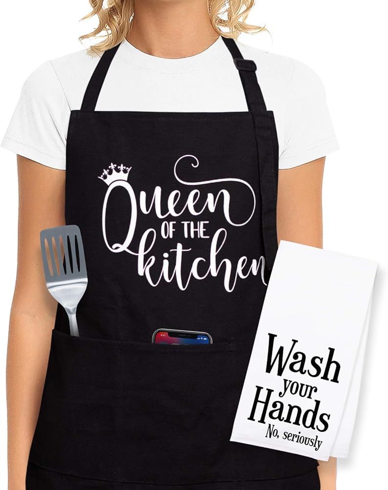 Cooking Aprons For Women - Funny Aprons For Women, Cooking Gifts For Women Who Love to Cook - Kit... | Amazon (US)