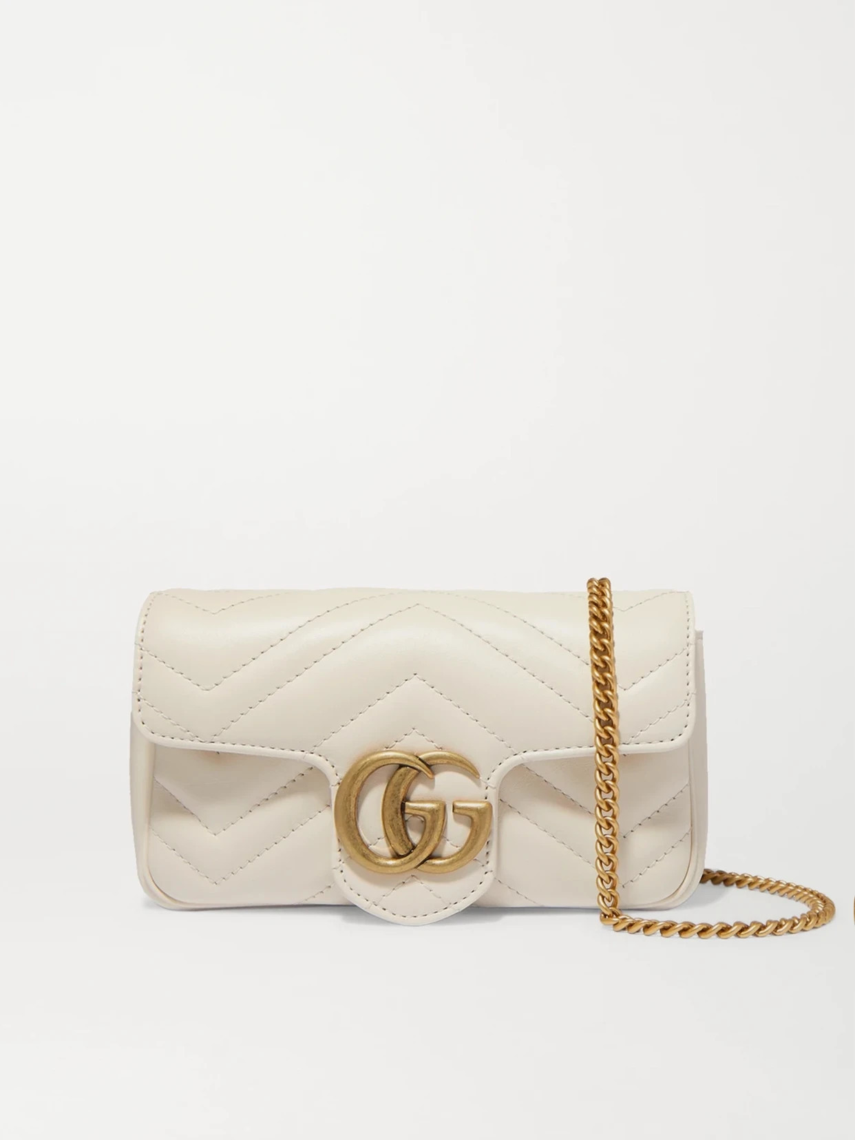 Gucci - Gg Marmont Mini Quilted Leather Shoulder Bag - White | NET-A-PORTER (US)