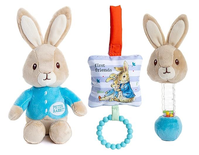 KIDS PREFERRED Beatrix Potter Peter Rabbit Gift Set with Stuffed Animal, Rattle, and Teether | Amazon (US)