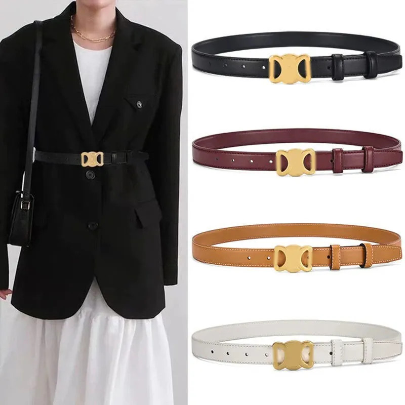 Leather designer belt for women designer belt mens belts black casual ceinture luxe smooth buckle... | DHGate