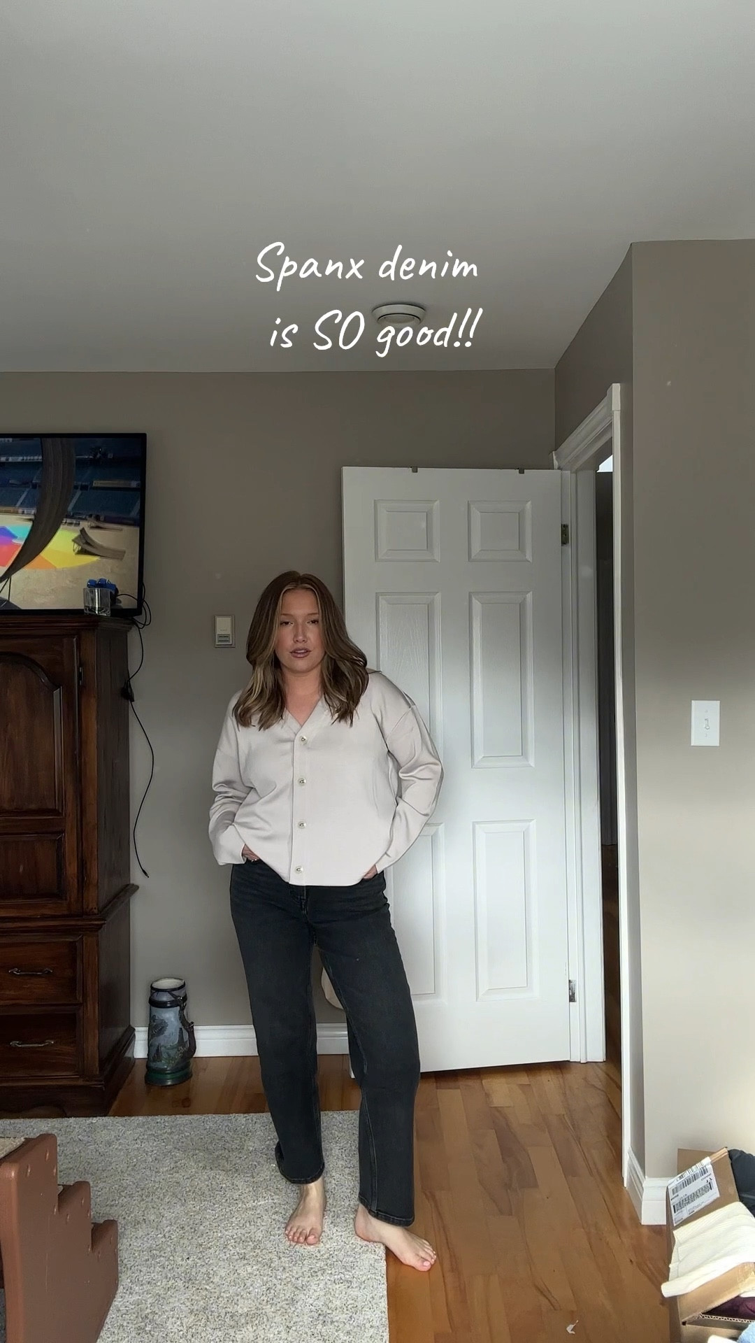 Spanx denim is so comfy &amp; flattering!! Obsessed with the dark wash of these jeans!! Code: LHLXSPANX to get 15% off and free shipping for new customers @spanx #spanxpartner

#LTKstyletip #LTKcanada #LTKmidsize