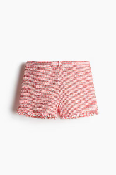 H & M - Gesmokte Mini-Shorts - Rot - Damen | H&M (DE, AT, CH, NL, FI)