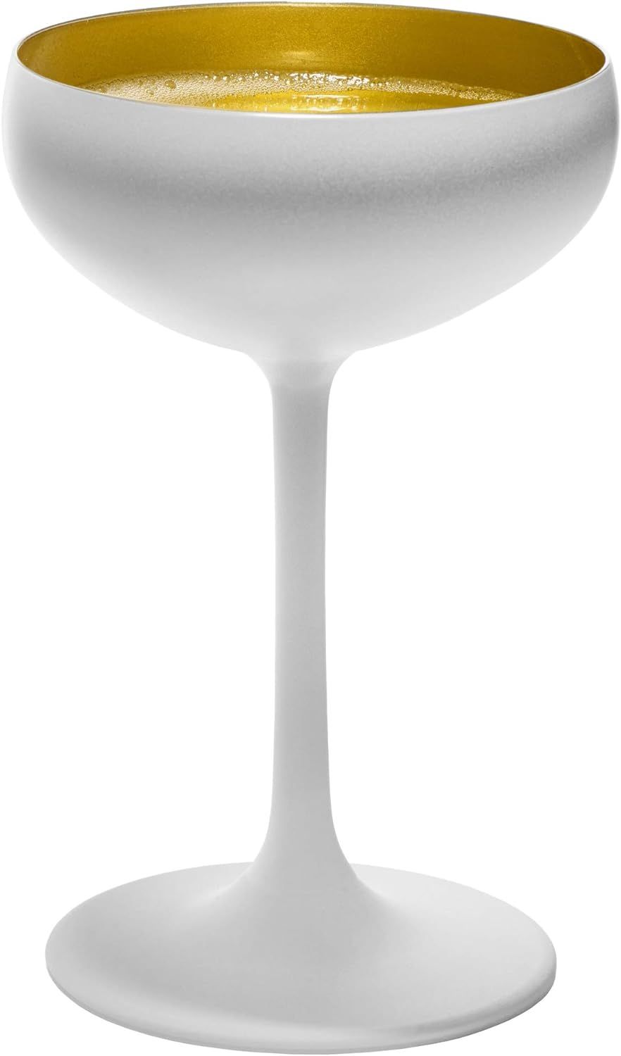 Stolzle Lausitz Olympia White and Gold Champagne Saucer Coupe Glass, Set of 2 | Amazon (US)