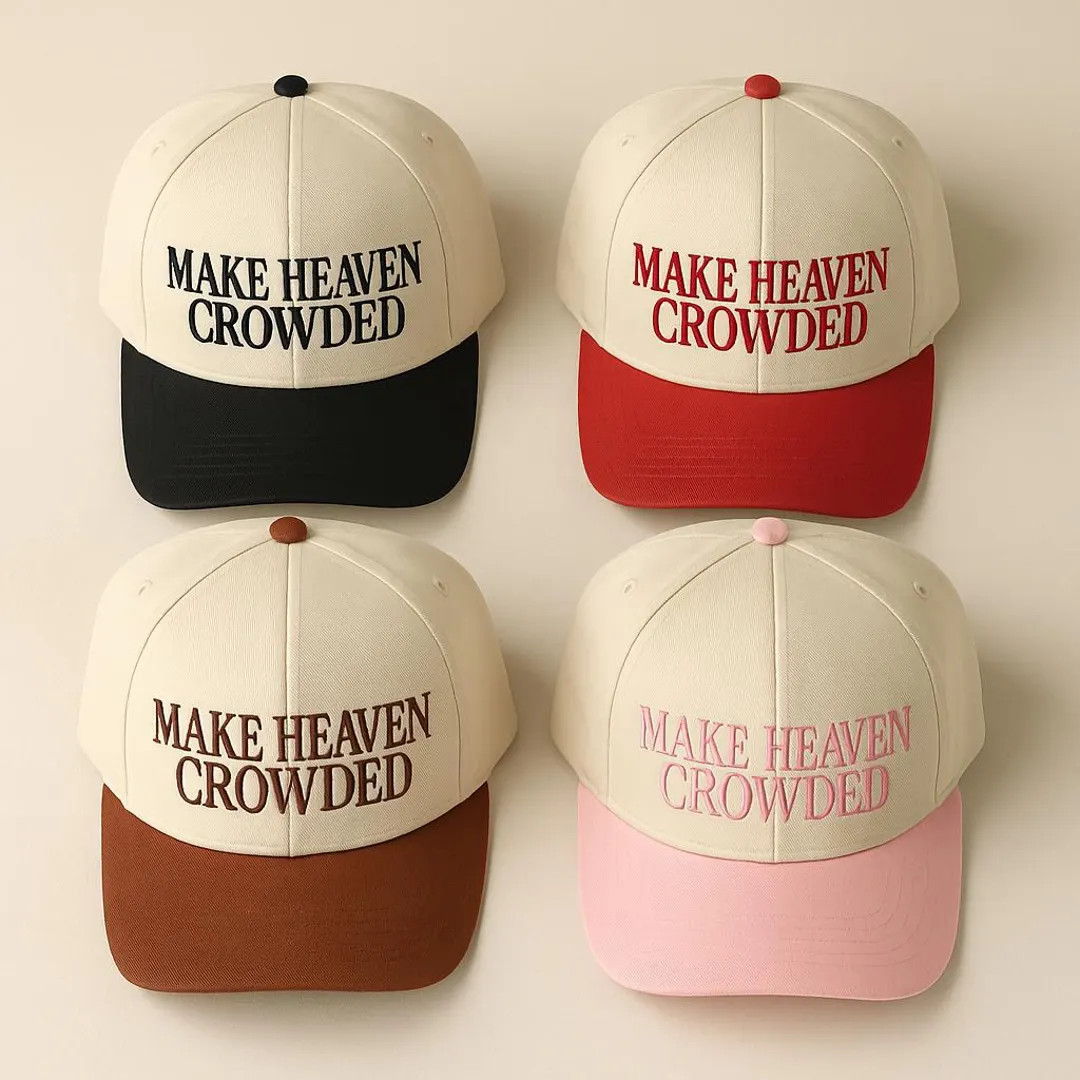 Make Heaven Crowded Embroidered Trucker Hat,faith-based Christian Hat,jesus Cap,inspirational Cou... | Etsy (US)