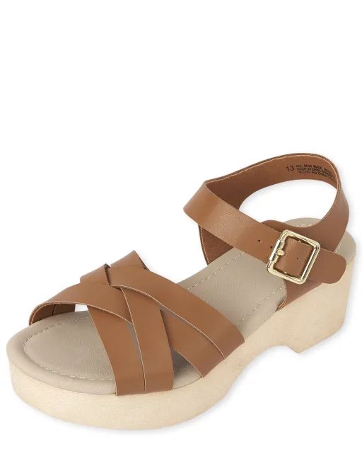 Girls Strappy Clog Sandals - tan | The Children's Place