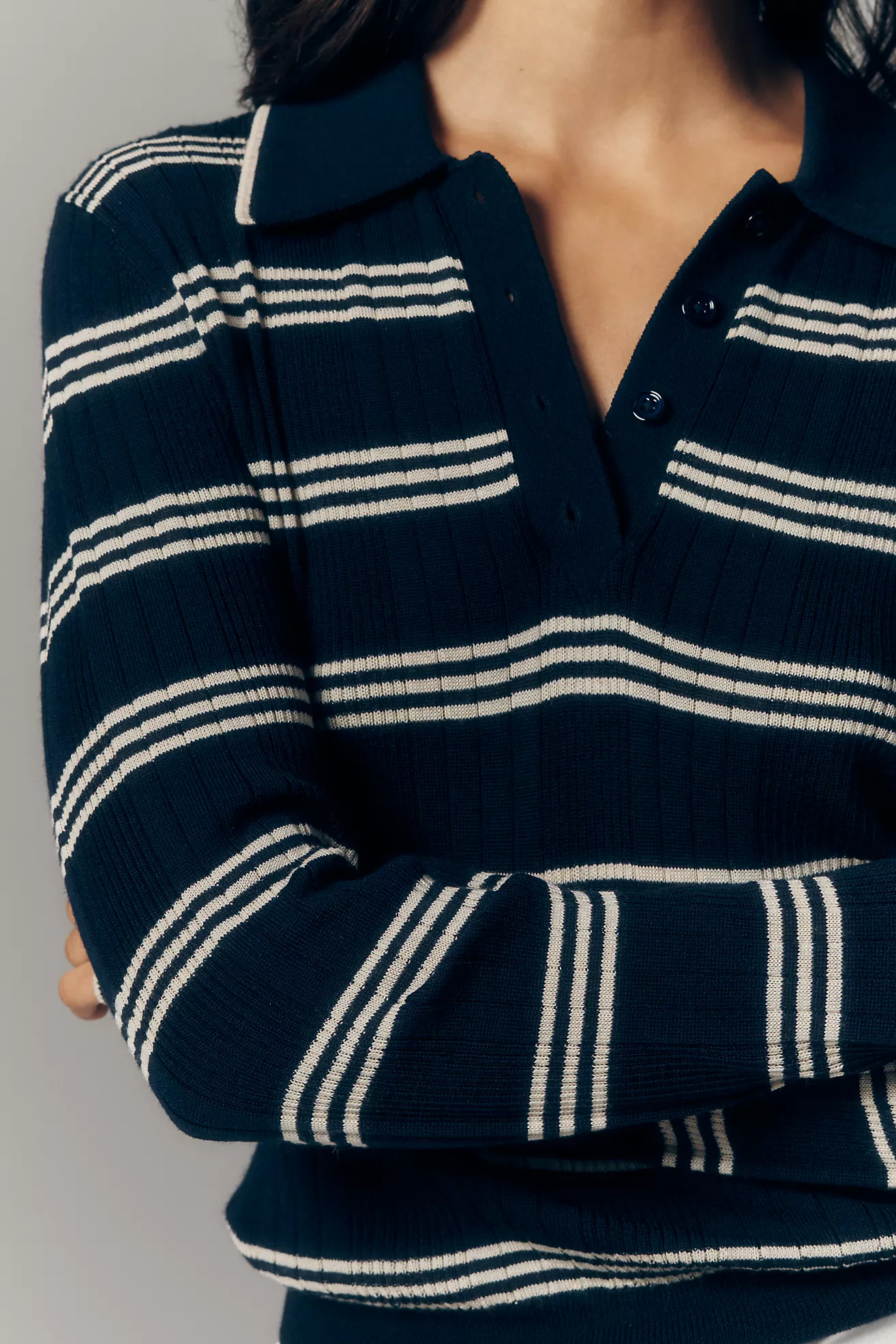 Reformation Hermia Long-Sleeve Polo Top | Anthropologie (US)