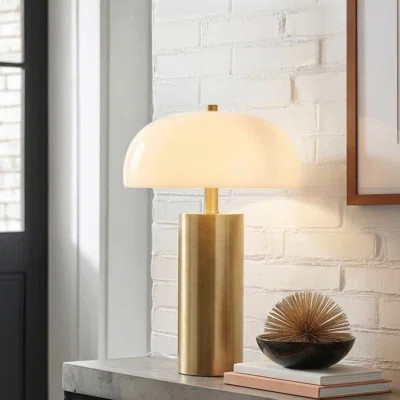 Nilo Textured Ceramic Table Lamp with Fluted Fabric Shade | Wayfair North America