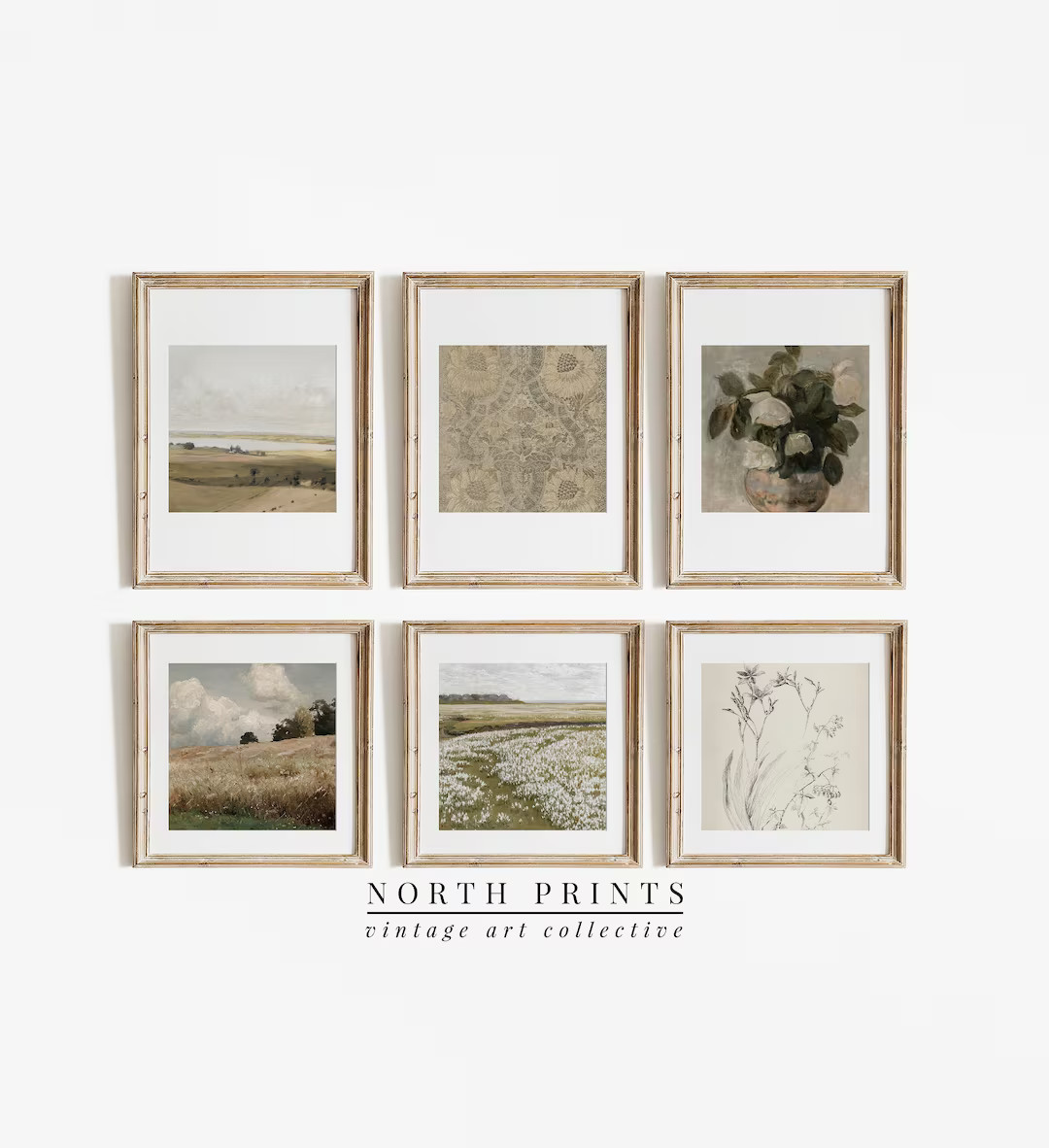 Neutral Gallery Wall Print SET | Square Art Prints | Modern Farmhouse Decor | PRINTABLE DOWNLOAD ... | Etsy (US)