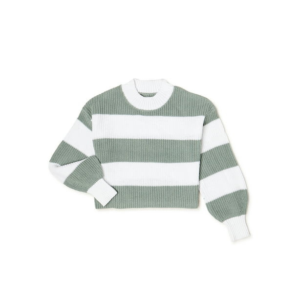 Wonder Nation Girls Long Sleeve Drop Shoulder Pullover Sweater, Sizes 4-18 & Plus - Walmart.com | Walmart (US)