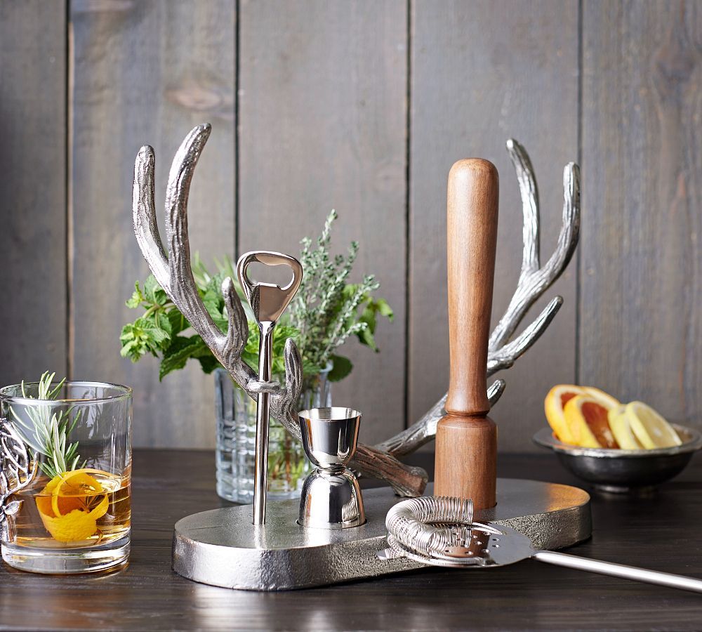 Figural Stag Antler Bar Tools | Pottery Barn (US)