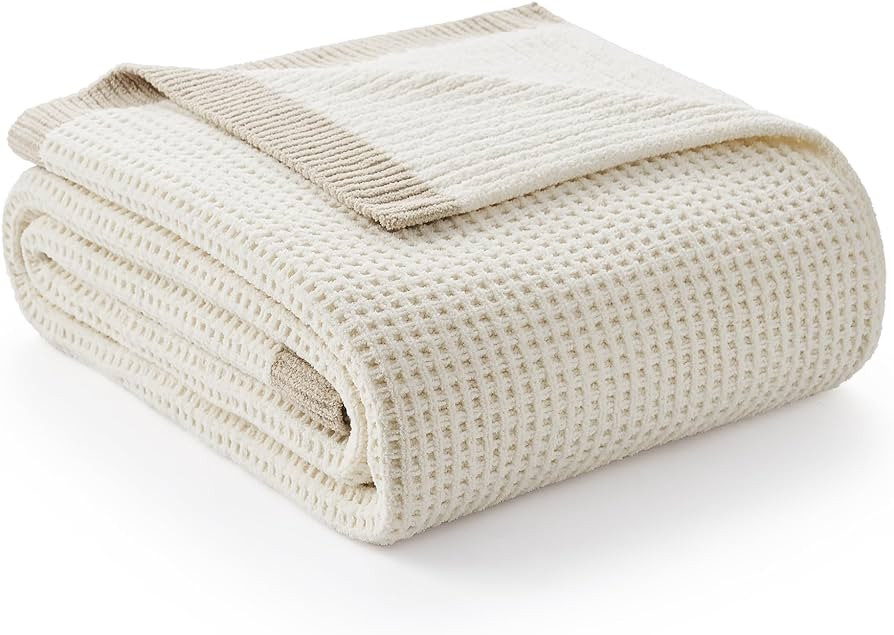 Amélie Home Chenille Waffle Throw Blanket for Couch, Reversible Soft Cozy Knit Blanket Lightweig... | Amazon (US)