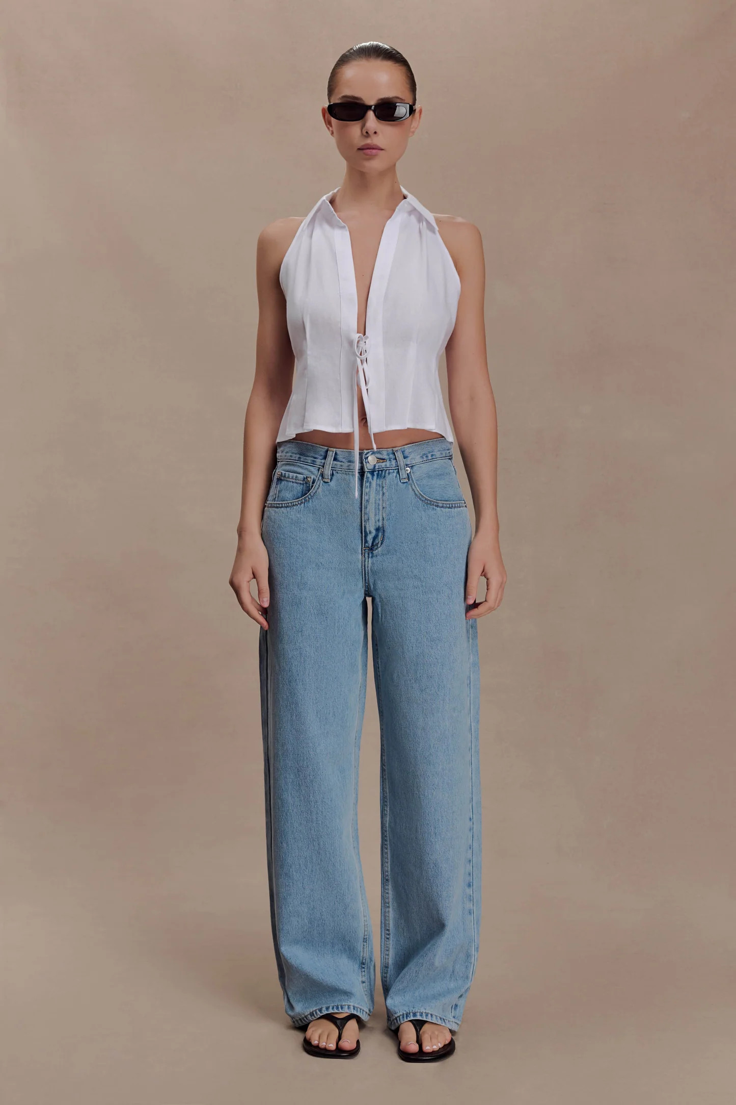 Scout Sleeveless Linen Shirt - White | MESHKI US