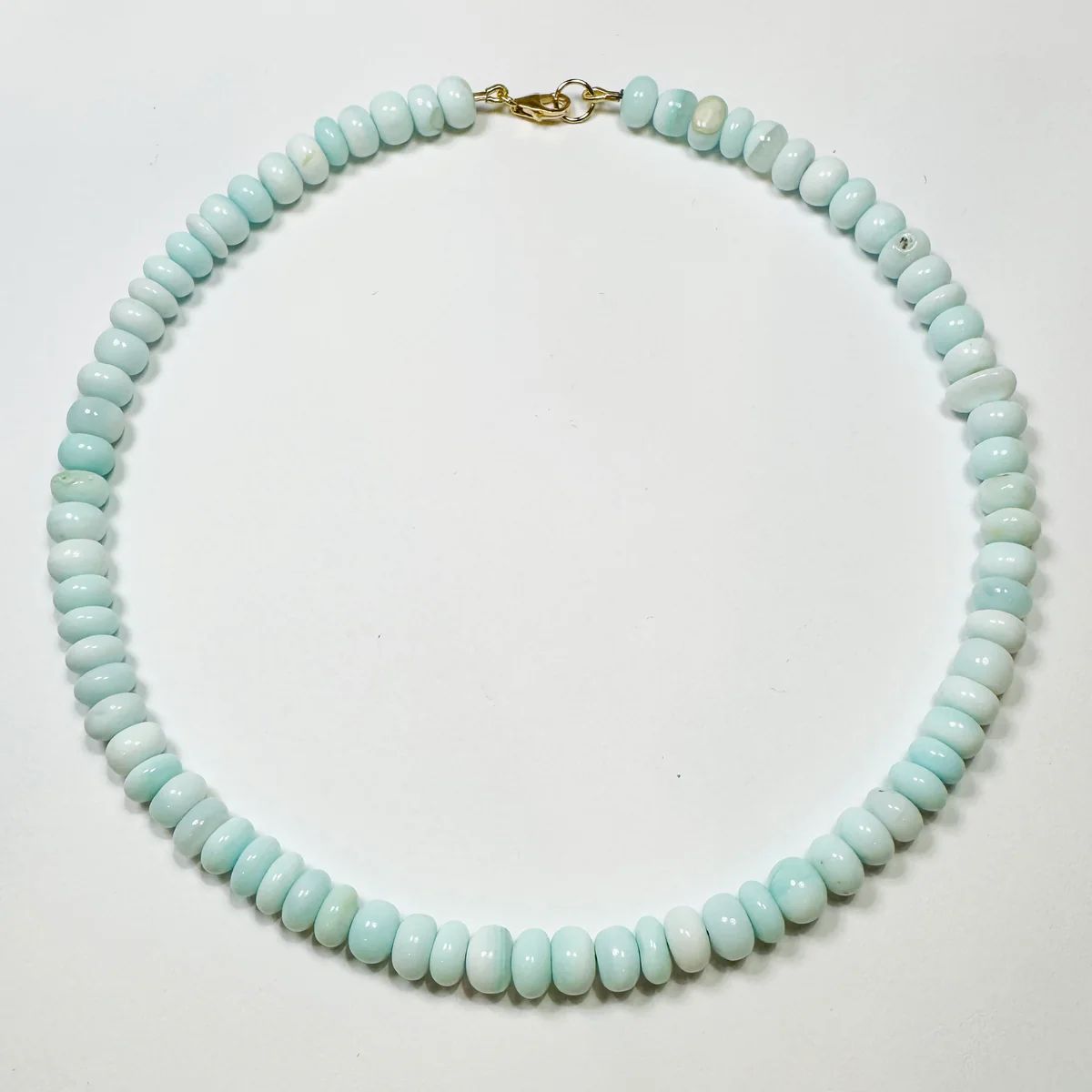 smooth bright peruvian blue opal candy necklace | Theodosia Jewelry