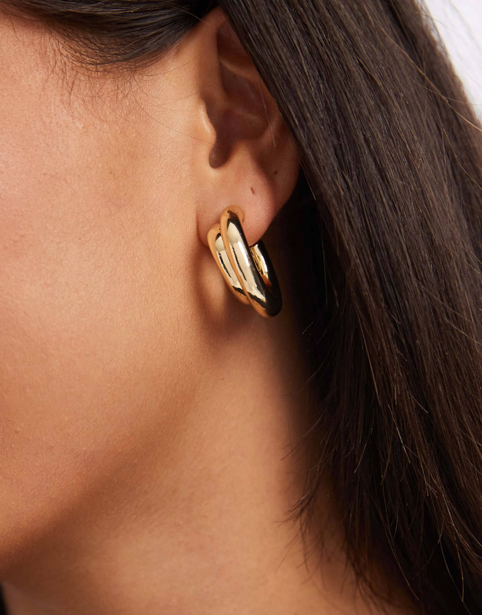 Pieces two tone double hoop earrings in gold and silver | ASOS (Global)