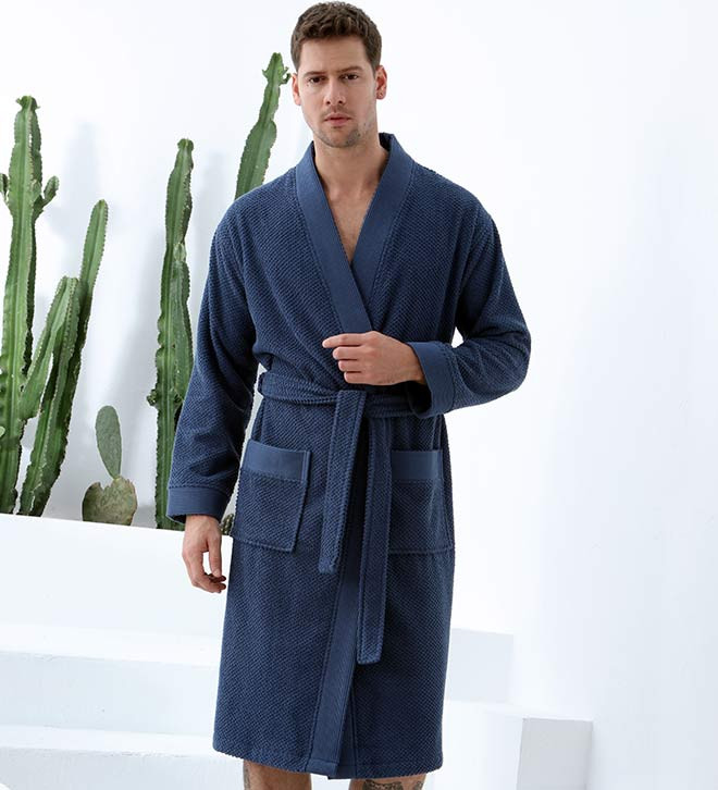 Men's Turkish Cotton Terry Cloth Kimono Robe | SEYANTE | SEYANTE