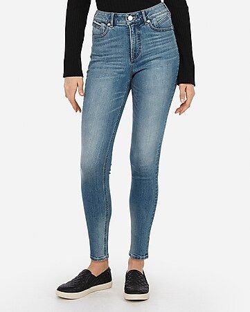 high waisted denim perfect curves lift ankle leggings | Express