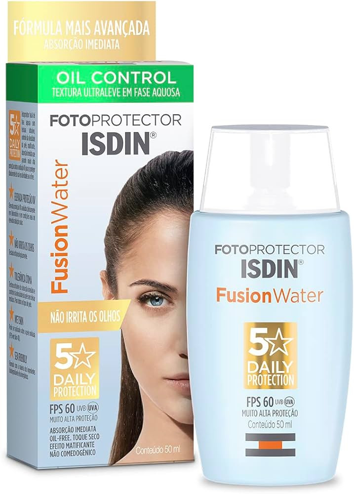 ISDIN Protetor Solar Facial Fusion Water 5 Stars Sem Cor FPS 60 - 50ml | Amazon (BR)