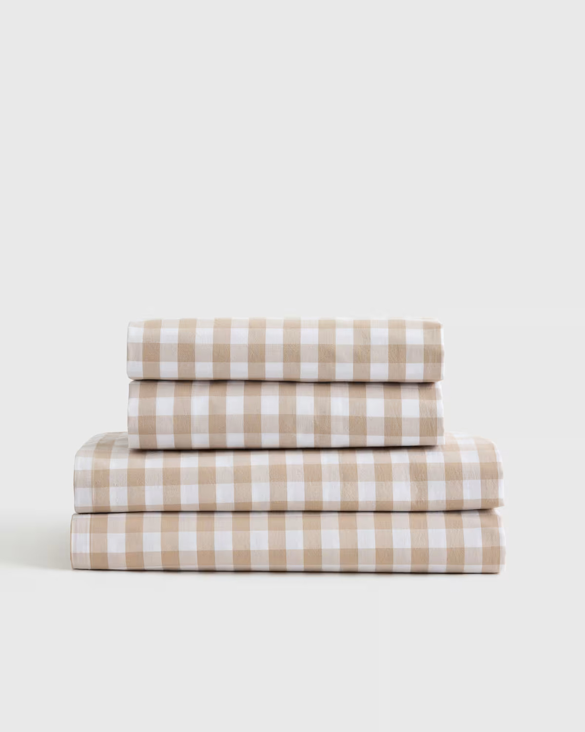 Organic Crisp Percale Gingham Sheet Set, from Quince