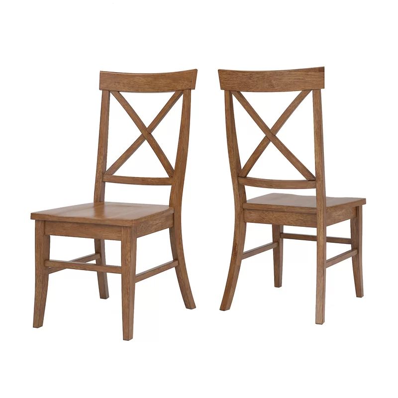 Fortville X-back Solid Wood Cross Back Side Chair (Set of 2) | Wayfair North America