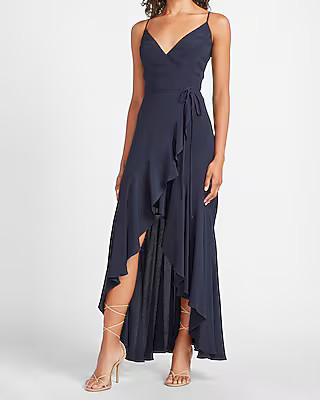 Ruffle Wrap Maxi Dress | Express
