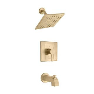 Modern Single-Handle 1-Spray Tub and Shower Faucet in Matte Gold (Valve Included) | The Home Depot
