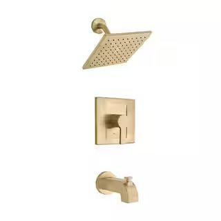 Glacier Bay Modern Single-Handle 1-Spray Tub and Shower Faucet in Matte Gold (Valve Included) HD8... | The Home Depot