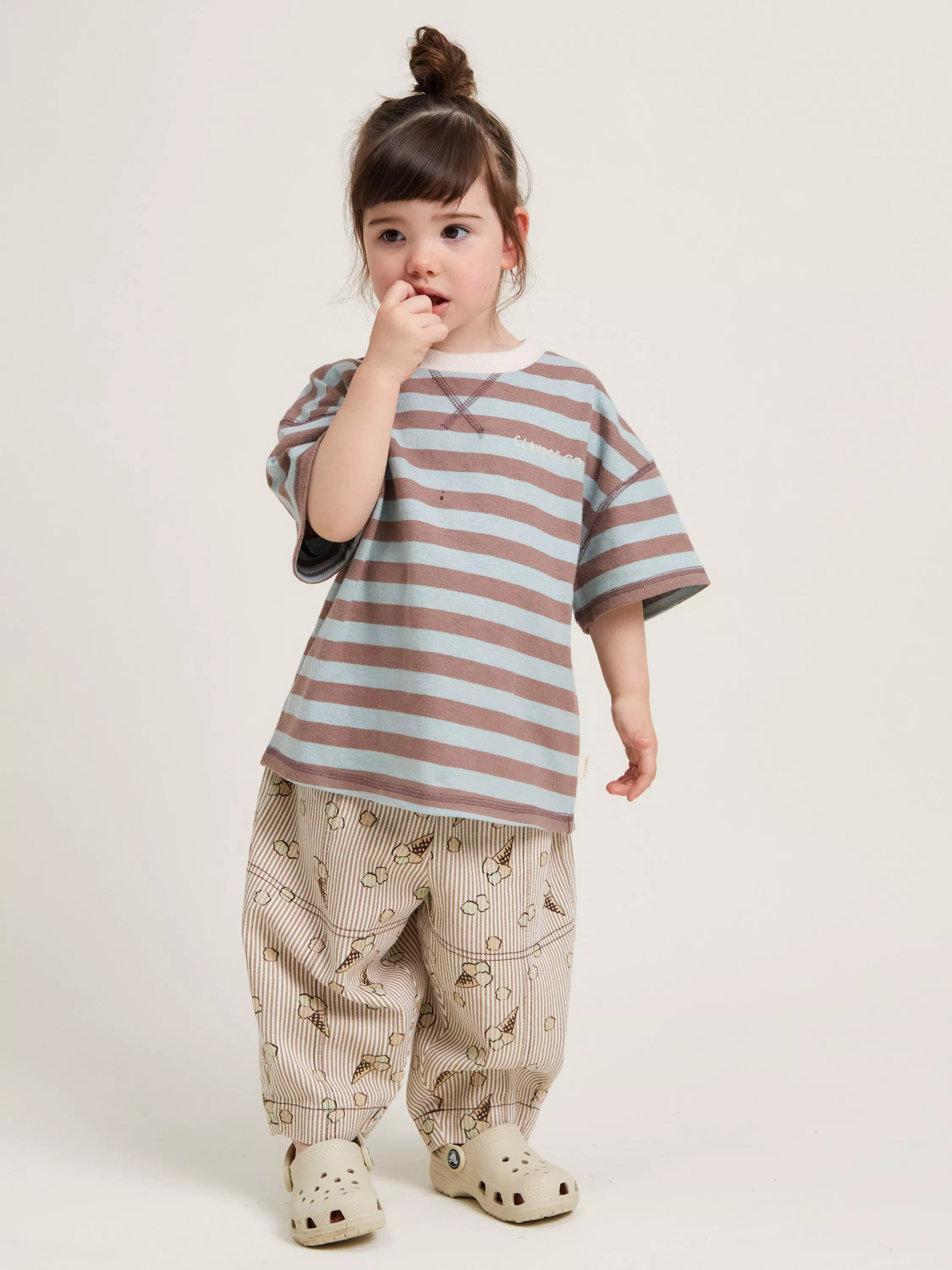Baby Rex Cotton Ice Cream Print Trousers, Beige | John Lewis (UK)
