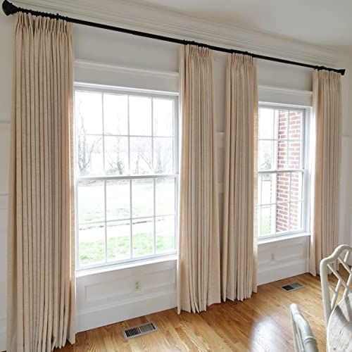 DotheDrape 34 W x 106 L inch Pinch Pleat Darkening Drapes Faux Linen Curtains with Lining Drapery... | Amazon (US)