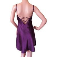Purple Silk Slip Dress, Vintage Night Satin Cross Back Size L | Etsy (US)