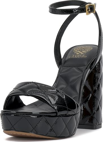 Vince Camuto Women's Pendry Quilted Platform Sandal, Black, 8.5 | Amazon (US)