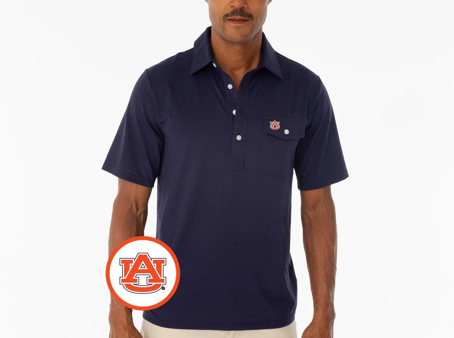 Auburn University - Coach's Performance Players Shirt - Interlock - Na | Criquet Apparel