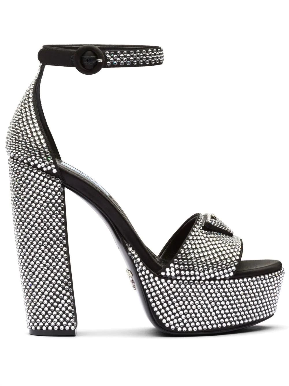 Prada 135mm crystal-studded Platform Sandals - Farfetch | Farfetch Global