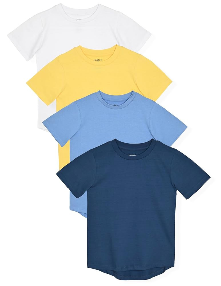 Studio 3 Boys' Four-Pack Assorted Color T-Shirts | Amazon (US)