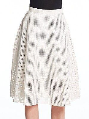 Perforated Faux Leather Midi Skirt | Saks Fifth Avenue OFF 5TH