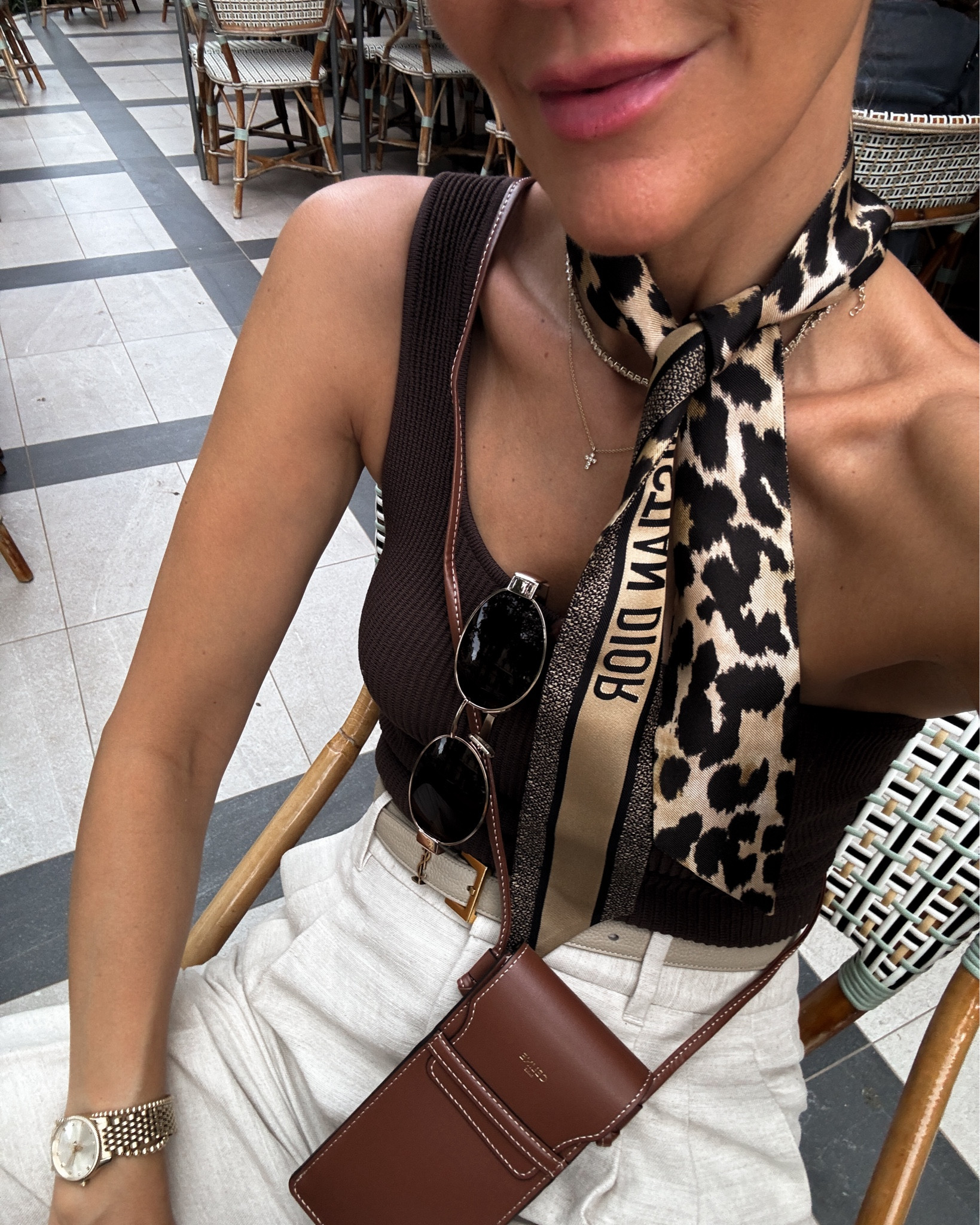 Accessory overload! This skinny scarf is over a year old and I’m just now wearing it for the first time!!! One shoulder top XS 
Linen pants size 2 

#LTKTravel #LTKParties #LTKStyleTip