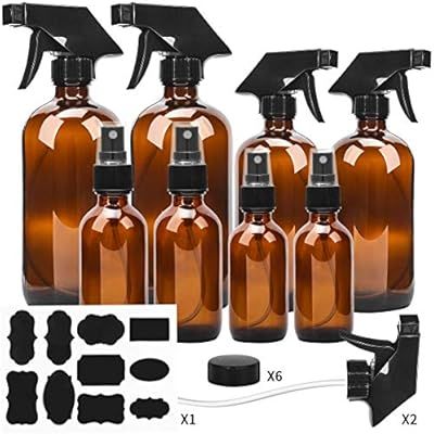 Glass Spray Bottle, ESARORA Amber Glass Spray Bottle Set - Essential Oils - Cleaning Products - A... | Amazon (US)
