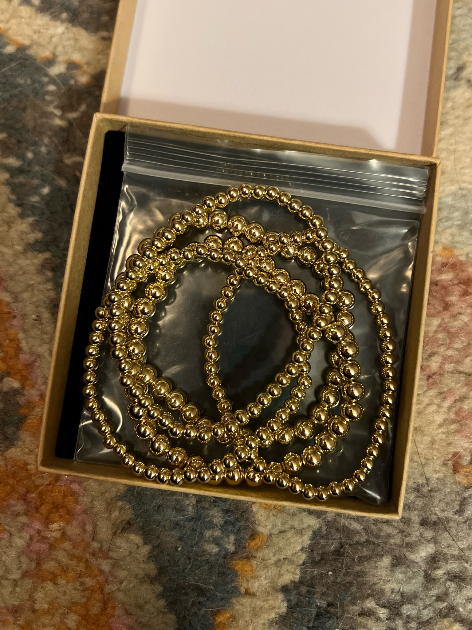 Gold beaded bracelets

#LTKSeasonal #LTKstyletip #LTKfindsunder50