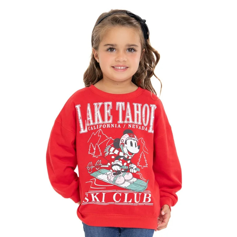 Minnie Mouse Toddler Girls Holiday Crewneck Sweatshirt, Sizes 12M-5T | Walmart (US)