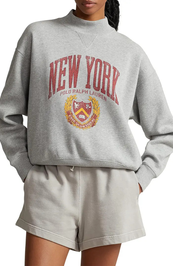 Varsity Mock Neck Graphic Sweatshirt | Nordstrom