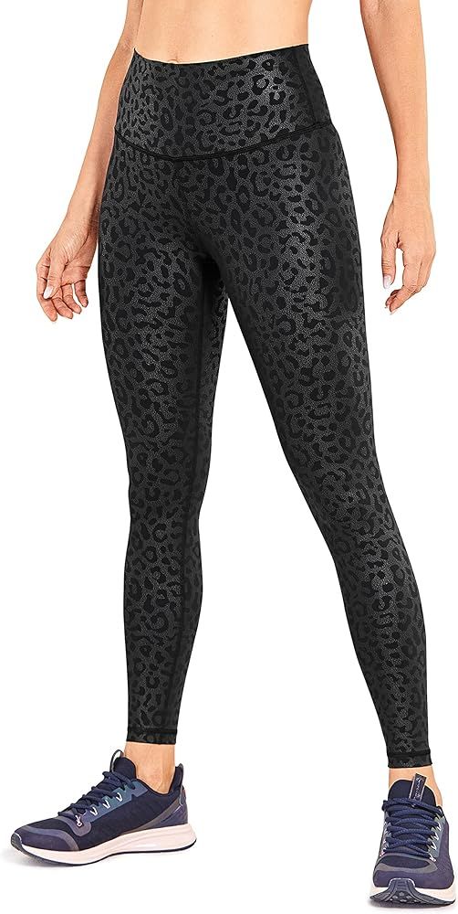 CRZ YOGA Women's Stretch Faux Leather Leggings 25 Inches - Matte High Waisted Leather Pants Worko... | Amazon (US)