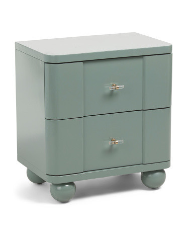 20x24x15 2 Drawer Lacquer Finish Side Table With Charging Station | TJ Maxx